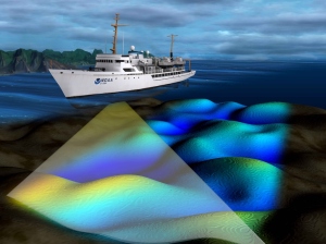 NOAA survey ship uses multibeam echo sounder