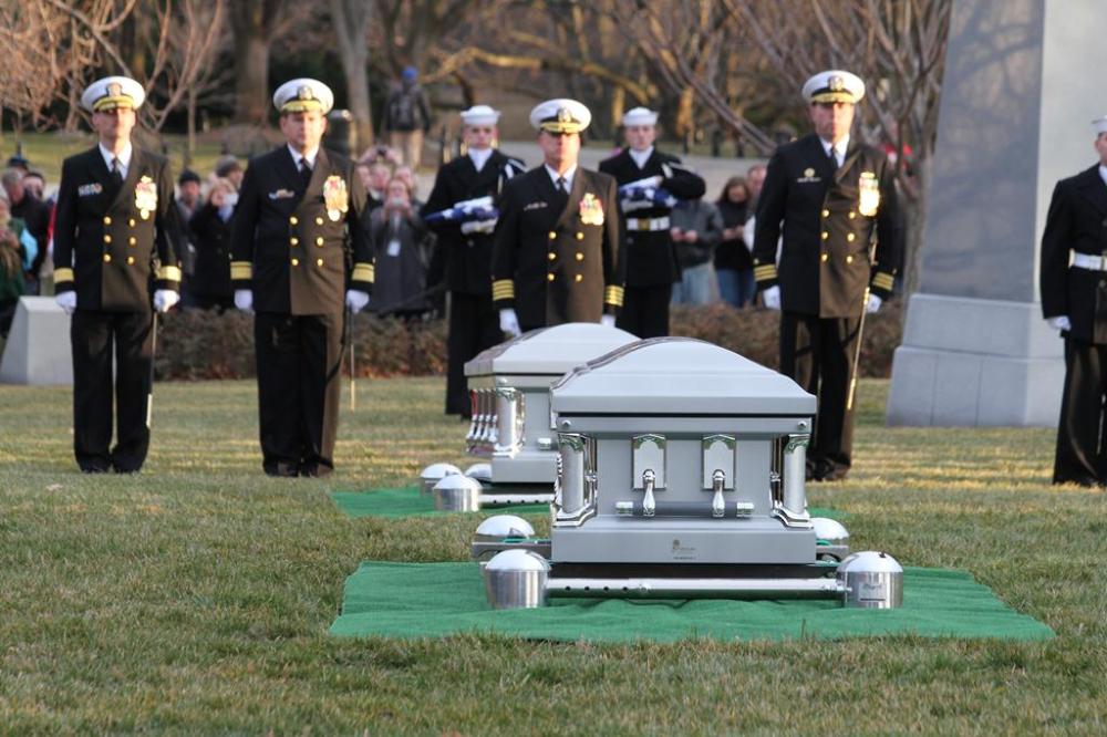 Escort officers and caskets