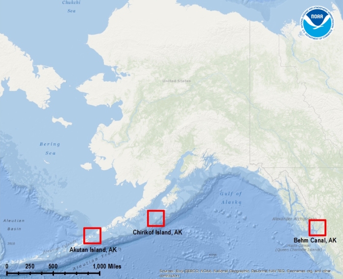 These three areas were surveyed by the NOAA Ship Rainier and surveying contractor Fugro-Pelagos during the 2013 field season.