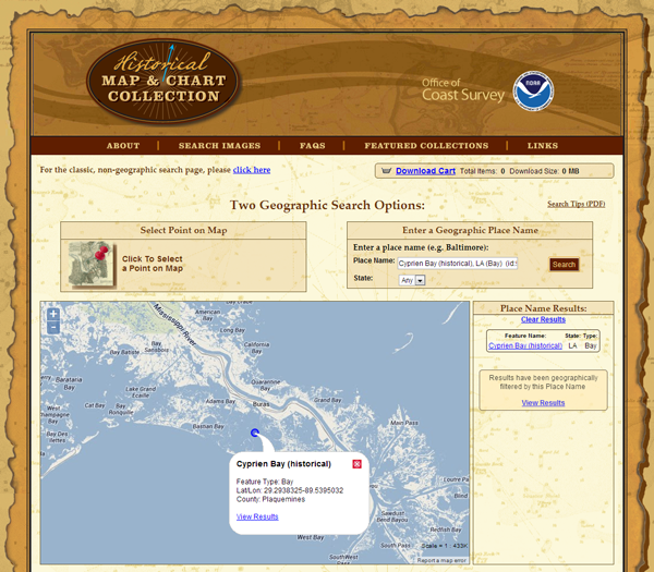 Search over 35,000 historical maps and charts.