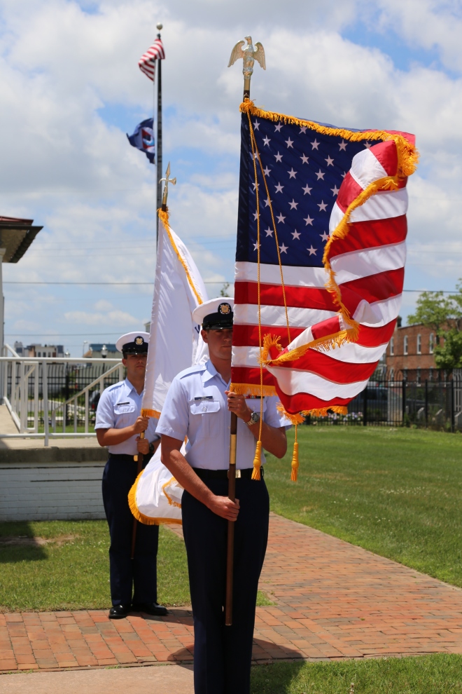 A color guard from U.S. Coast Guard Station Atlantic City presents the colors. Photo by David Hall